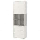 картинка EKET ЭКЕТ Комбинация шкафов с ножками - белый/светло-серый 70x35x212 см от магазина Wmart
