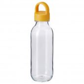 картинка FORMSKÖN ФОРМСКЁН Бутылка для воды - прозрачное стекло/желтый 0.5 л от магазина Wmart