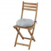 картинка ASKHOLMEN АСКХОЛЬМЕН Садовый стул - складной светло-коричневая морилка/клёсан синий от магазина Wmart
