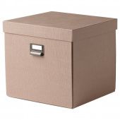 картинка TJOG ЧУГ Коробка с крышкой - темно-бежевый 32x31x30 см от магазина Wmart