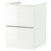 картинка GODMORGON ГОДМОРГОН Шкаф для раковины с 2 ящ - глянцевый белый 40x47x58 см от магазина Wmart
