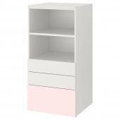 картинка SMÅSTAD СМОСТАД / OPPHUS ОПХУС Стеллаж - белый бледно-розовый/с 3 ящиками 60x57x123 см от магазина Wmart
