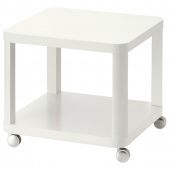 картинка ТИНГБИ Стол приставной на колесиках, белый, 50x50 см от магазина Wmart