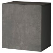 картинка BESTÅ БЕСТО Комбинация настенных шкафов - черно-коричневый КЭЛЛЬВИКЕН/темно-серый под бетон 60x42x64 см от магазина Wmart