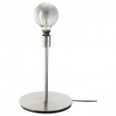 картинка РОЛЛЬСБУ / СКАФТЕТ Настольная лампа с лампочкой, шаровидный серое прозрачное стекло, никелированный, 200 Люмен 125 мм от магазина Wmart