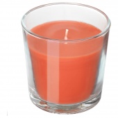 картинка СИНЛИГ Ароматическая свеча в стакане, Персик и апельсин, оранжевый, 7.5 см от магазина Wmart