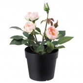 картинка ФЕЙКА Искусственное растение в горшке, д/дома/улицы, Роза розовый, 9 см от магазина Wmart