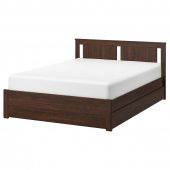 картинка SONGESAND СОНГЕСАНД Каркас кровати с 2 ящиками - коричневый 160x200 см от магазина Wmart
