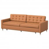 картинка LANDSKRONA ЛАНДСКРУНА 3-местный диван-кровать - Гранн/Бумстад золотисто-коричневый/металл от магазина Wmart