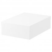 картинка TJENA ТЬЕНА Коробка с крышкой - белый 25x35x10 см от магазина Wmart