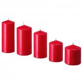картинка FENOMEN ФЕНОМЕН Неароматическая формовая свеча, 5шт - красный от магазина Wmart