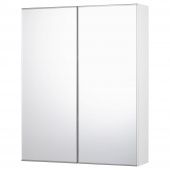 картинка FISKÅN ФИСКОН Зеркальный шкаф с 2 дверцами - белый 60x15x75 см от магазина Wmart