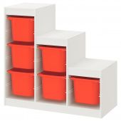 картинка TROFAST ТРУФАСТ Комбинация д/хранения - белый/оранжевый 99x44x94 см от магазина Wmart