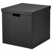 картинка TJENA ТЬЕНА Коробка с крышкой - черный 32x35x32 см от магазина Wmart