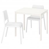 картинка ВАНГСТА / ТЕОДОРЕС Стол и 2 стула, белый, белый, 80/120 см от магазина Wmart