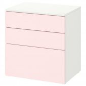 картинка SMÅSTAD СМОСТАД / OPPHUS ОПХУС Комод с 3 ящиками - белый/бледно-розовый 60x42x63 см от магазина Wmart