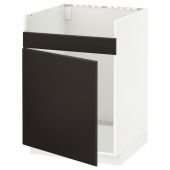 картинка METOD МЕТОД Напольный шкаф для мойки ХАВСЕН - белый/Кунгсбакка антрацит 60x60 см от магазина Wmart