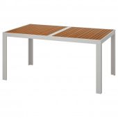 картинка SJÄLLAND ШЭЛЛАНД Садовый стол - светло-коричневый/светло-серый 156x90 см от магазина Wmart