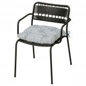 картинка LÄCKÖ ЛЭККЭ Садовое кресло - темно-серый/клёсан синий от магазина Wmart
