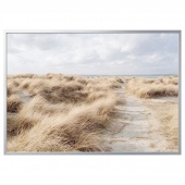 картинка БЬЁРКСТА Картина с рамой, Песчаные дюны, цвет алюминия, 200x140 см от магазина Wmart