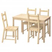 картинка ИНГУ / ИВАР Стол и 4 стула, сосна, 120 см от магазина Wmart