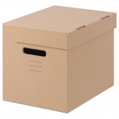 картинка ПАППИС Коробка с крышкой, коричневый, 25x34x26 см от магазина Wmart