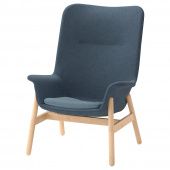 картинка VEDBO ВЕДБУ Кресло c высокой спинкой - Гуннаред синий от магазина Wmart