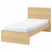 картинка MALM МАЛЬМ Каркас кровати - дубовый шпон, беленый/Леирсунд 90x200 см от магазина Wmart