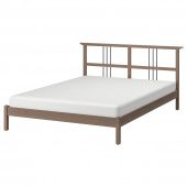 картинка RYKENE РИКЕНЕ Каркас кровати - серо-коричневый/Лурой 140x200 см от магазина Wmart