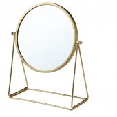 картинка ЛАССБЮН Зеркало настольное, золотой, 17 см от магазина Wmart