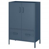 картинка ИДОСЕН Шкаф с дверцами и ящиками, синий, 80x47x119 см от магазина Wmart