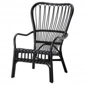 картинка СТУРСЕЛЕ Кресло c высокой спинкой, черный, ротанг от магазина Wmart