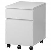 картинка МАЛЬМ Тумба с ящиками на колесах, белый, 42x59 см от магазина Wmart