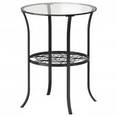 картинка КЛИНГСБУ Придиванный столик, черный, прозрачное стекло, 49x62 см от магазина Wmart