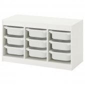 картинка ТРУФАСТ Комбинация д/хранения+контейнеры, белый, белый, 99x44x56 см от магазина Wmart