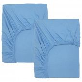 картинка ЛЕН Простыня натяжн для кроватки, голубой, 60x120 см от магазина Wmart