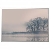 картинка БЬЁРКСТА Картина с рамой, Туманный пейзаж, цвет алюминия, 140x100 см от магазина Wmart
