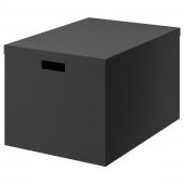 картинка TJENA ТЬЕНА Коробка с крышкой - черный 35x50x30 см от магазина Wmart