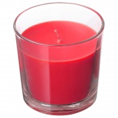 картинка СИНЛИГ Ароматическая свеча в стакане, Красные садовые ягоды, красный, 9 см от магазина Wmart