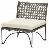картинка ЮТХОЛЬМЕН Садовое легкое кресло, темно-серый, Куддарна бежевый, 65x73x71 см от магазина Wmart