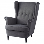 картинка СТРАНДМОН Кресло с подголовником, Шифтебу темно-серый от магазина Wmart