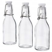 картинка КОРКЕН Бутылка с пробкой, прозрачное стекло, 15 сл от магазина Wmart
