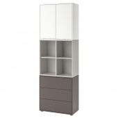 картинка EKET ЭКЕТ Комбинация шкафов с ножками - белый/светло-серый/темно-серый 70x35x212 см от магазина Wmart