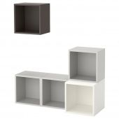 картинка EKET ЭКЕТ Комбинация настенных шкафов - белый/светло-серый/темно-серый 105x35x120 см от магазина Wmart