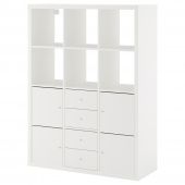 картинка КАЛЛАКС Стеллаж с 6 вставками, белый, 112x147 см от магазина Wmart