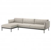 картинка ÄPPLARYD ЭППЛАРЮД 4-местный диван с козеткой - Лейде светло-серый от магазина Wmart