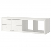 картинка КАЛЛАКС Стеллаж с 2 вставками, белый, 42x147 см от магазина Wmart