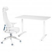 картинка BEKANT БЕКАНТ / MATCHSPEL МАТЧСПЕЛ Письменный стол и стул - белый от магазина Wmart