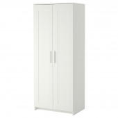 картинка БРИМНЭС Шкаф платяной 2-дверный, белый, 78x190 см от магазина Wmart