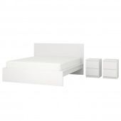 картинка MALM МАЛЬМ Комплект мебели д/спальни, 3 предм. - белый 180x200 см от магазина Wmart
